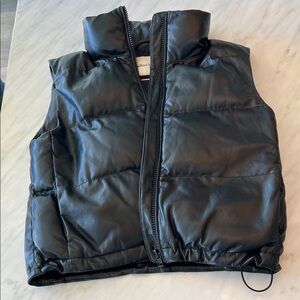 Wilfred Free Black faux Leather vest